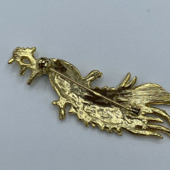 Vintage Blue & Green Brooch Pin Bird Rhinestone - Picture 3 of 3